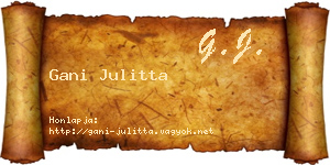 Gani Julitta névjegykártya